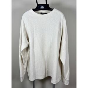 Eddie Bauer Long Sleeve Cream Crew Neck Double Knit Casual Men's Sz 2XL (XXL)